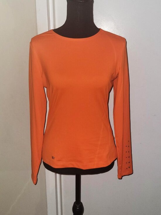 Tail Tops - Tail Orange-Gold Studded Golf Shirt - S